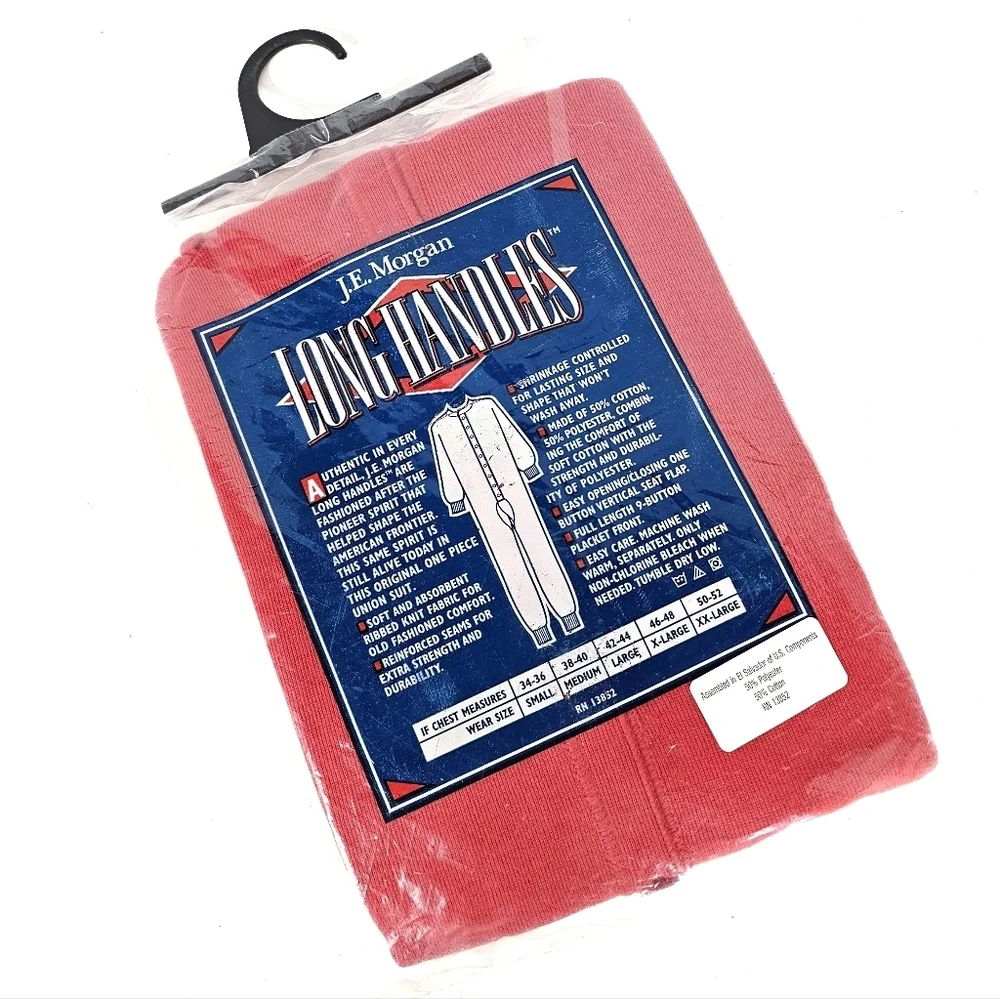 Red J.E. Morgan Longhandles Thermal Long Johns - Union Suit NWT